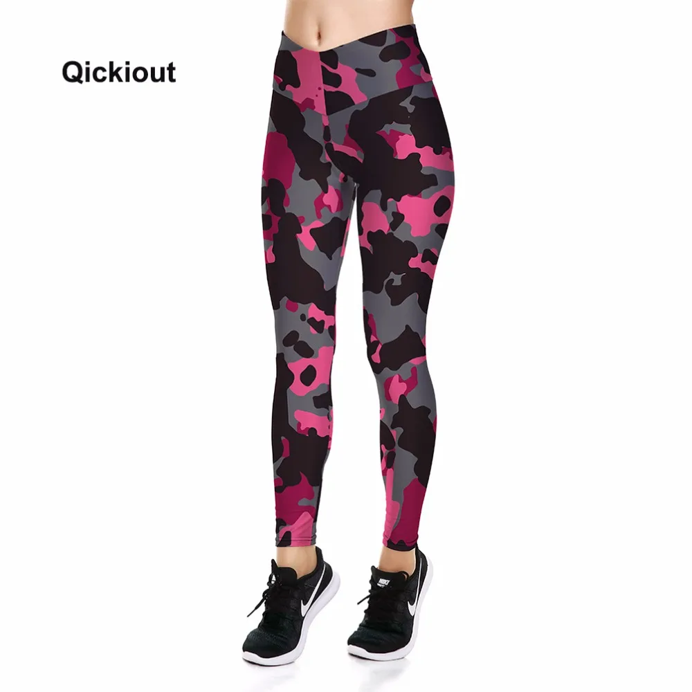 

Qickitout Leggings 2017 New Arrival Halloween Christmas gift Black and red camouflage women's casual spring and autumn pants