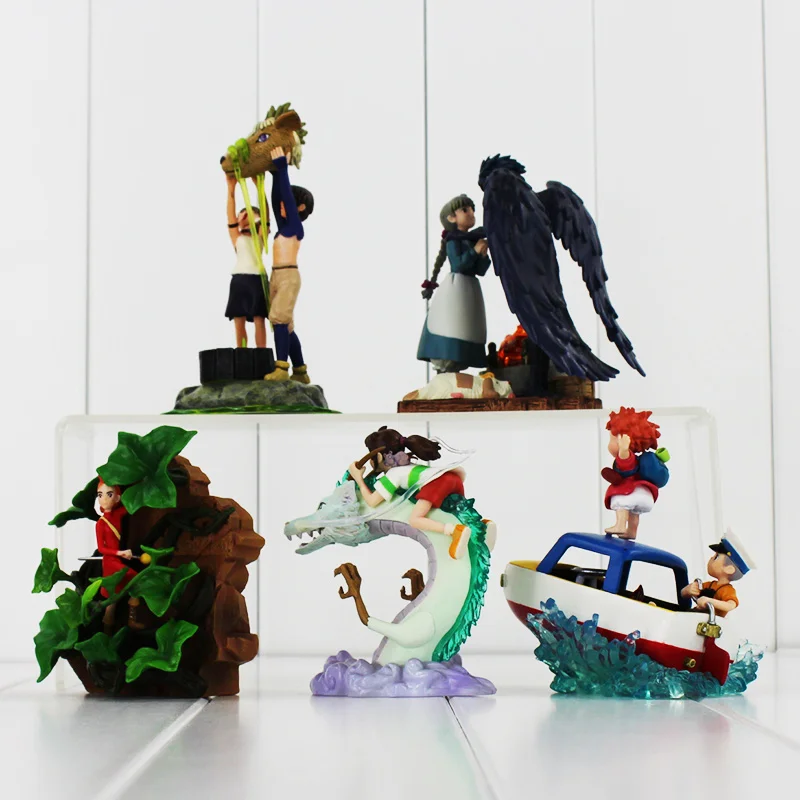 10styles Hayao Miyazaki Studio Ghibli Warriors of the Wind The Borrower Arrietty Ponyo on the Cliff Spirited Away PVC figure toy