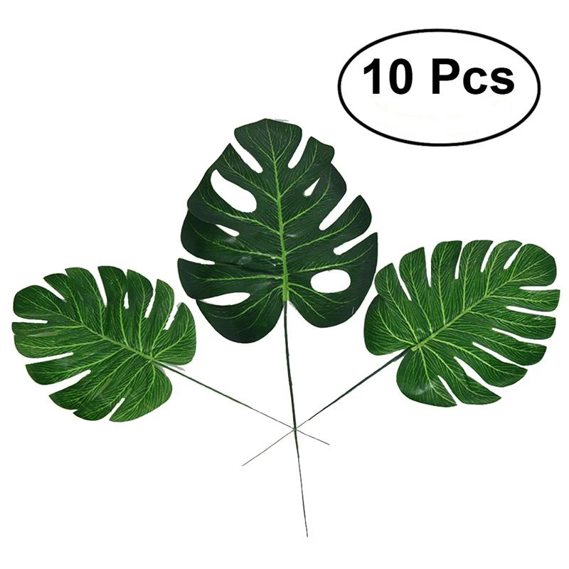 

10pcs High Simulation Artificial Monstera Tropical Plant Leaf Home Party Office Store Decorations
