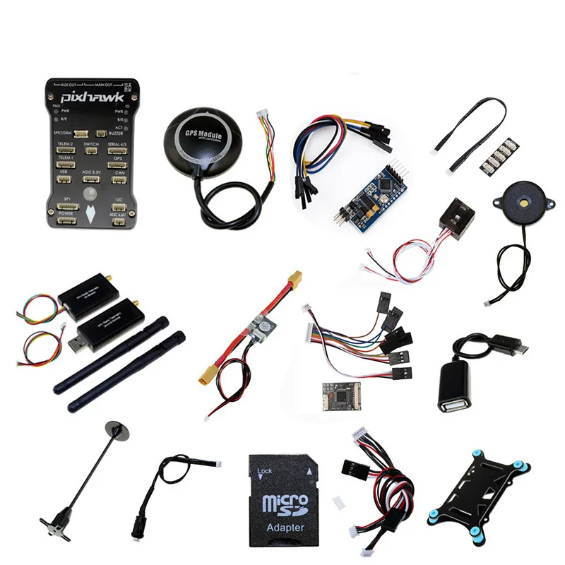 

Pixhawk PX4 PIX 2.4.8 32 Bit Flight Controller+433/915 Telemetry+M8N GPS+Minim OSD+PM+Safety Switch+Buzzer+PPM+I2C+ 4G SD