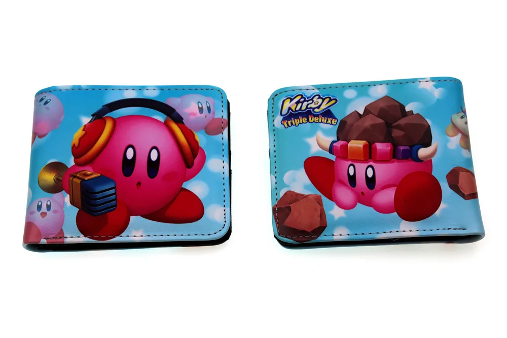 Nintendo Game Kirby Star Allies Pu короткий кошелек Двойные Держатель для кредитных карт с фотографиями держателя слоев кожи мальчиков девочек монета карман на молнии мультфильм кошелек