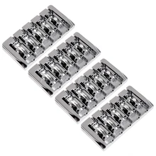 4Pack 5 String Bridge Chrome Adjustable Saddle 19mm string spacing For Bass Guitar Replacement