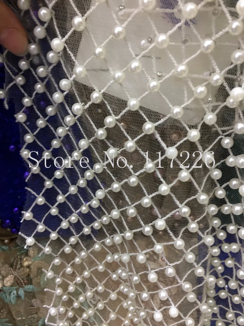 Новейшая JRB-12144 африканская вышитая Тюль сетчатая ткань с полным бисером супер качество кружевная ткань для вечернего платья