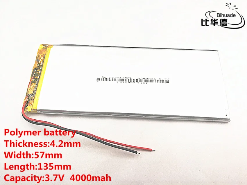 Хорошего качества 3,7 V, 4000 mAH, 4257135 полимерный литий-ионный/литий-ионный аккумулятор для игрушки, POWER BANK, gps, mp3, mp4