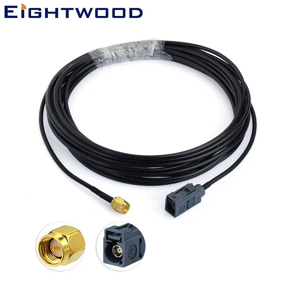 

Eightwood Conversion Fakra straight "G" jack connector to SMA plug for DAB+ Car digital raido aerial RG174 cable 500cm