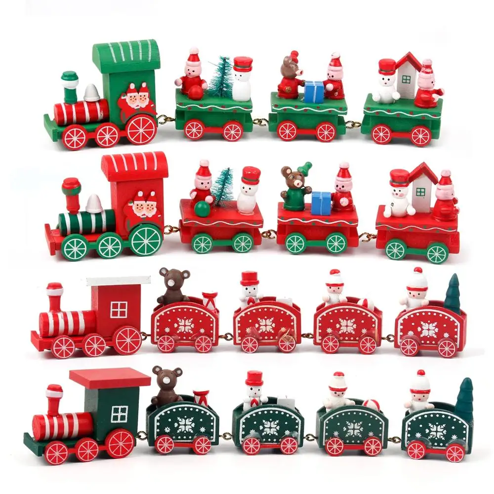 FENGRISE Wooden Christmas Train Ornaments Christmas Decorations For Home Christmas Gift Navidad Noel Xmas New Year Decor