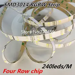 10 м яркий SMD 3014 огни с четырьмя строки Чип 240 светодиодов/M 8 мм ширина супер яркий светодиодный светодиодные полосы четыре строки DC12V не