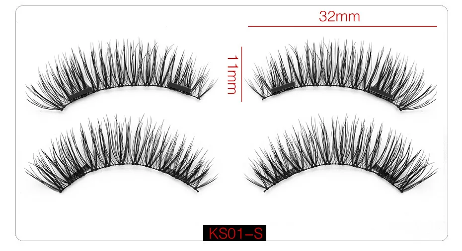 Shozy 0,2 мм Магнитные ресницы 6D магнитные накладные ресницы 4 шт./1 пара Толстые Накладные ресницы с 2 шт. Magnet-KS04-S - Цвет: KS01-S
