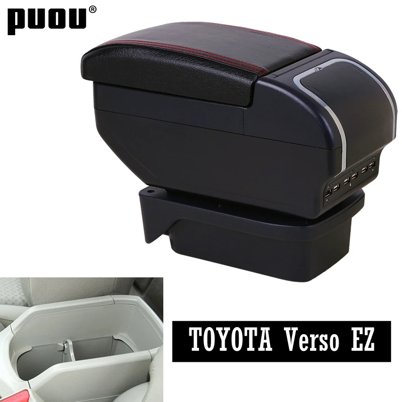 

Armrest box For TOYOTA Verso EZ Center Centre Console Storage Box with cup holder ashtray USB interface Car modification accesso