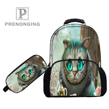

Custom 17inch Wonderland Backpacks Pen Bags 3D Printing School Women Men Travel Bags Boys Girls Book Computers Bag#1031-3-77