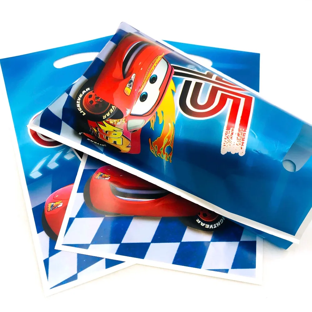 10 шт./компл. Lightning Mcqueen подарки сумки Happy День рождения украшения добычи хозяйственная сумка Baby Shower вечерние комплект поставки