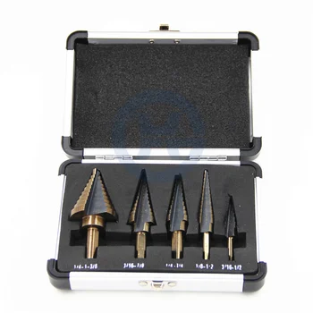 

HSS Step Drill Bit Cobalt Alloy TCobalt Titanium Coat Step Cone Drill Bit Set High Speed Steel Drills Hole Cutter
