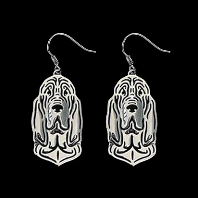 Women Metal Pet Earrings Jewelry Alloy Bloodhound Dog | Украшения и аксессуары