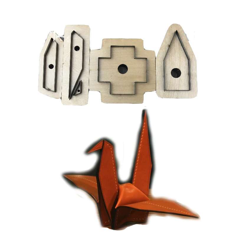

Japan Steel Blade Handmade Leather Knife mold paper cranes Leathercraft Hollow Punch Knife Mould Template DIY Tools Cutting Dies