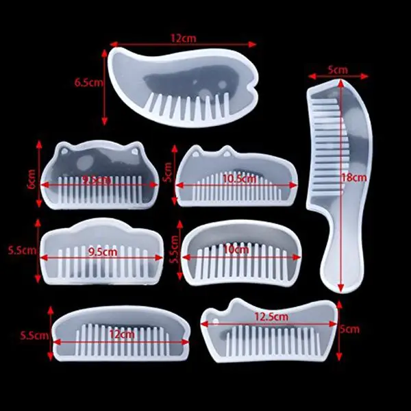 8 шт. прозрачная белая расческа DIY силиконовая форма литье ювелирных изделий Плесень Для украшение ручной работы изготовление
