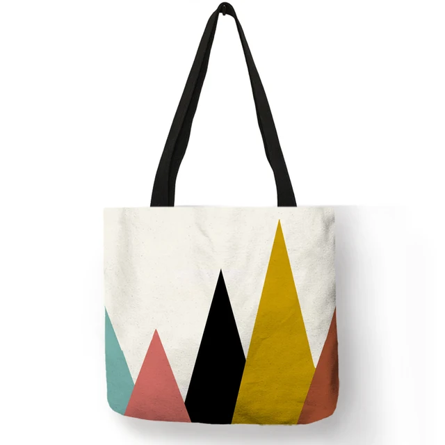 Fashion Geometry Design Women Tote Bag Student School Fashion Geometry Design Women Tote Bag Student School Shoulder Handbags Reusable Ping Storage Bags