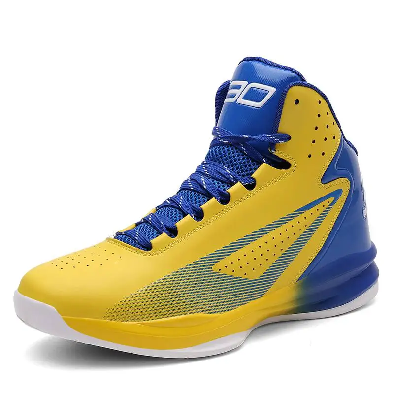 Баскетбольная обувь для Для мужчин бренд Для мужчин высокие спортивные воздушной подушке Jordan Hombre Спортивная Для мужчин обувь удобные кроссовки - Цвет: 2078yellowblue