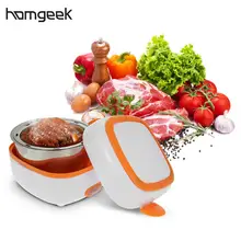 Homgeek мини-рисоварка электрическая коробка для еды теплоизоляция 1.0л Ланч-бокс 200 Вт электрическая рисоварка с пароваркой