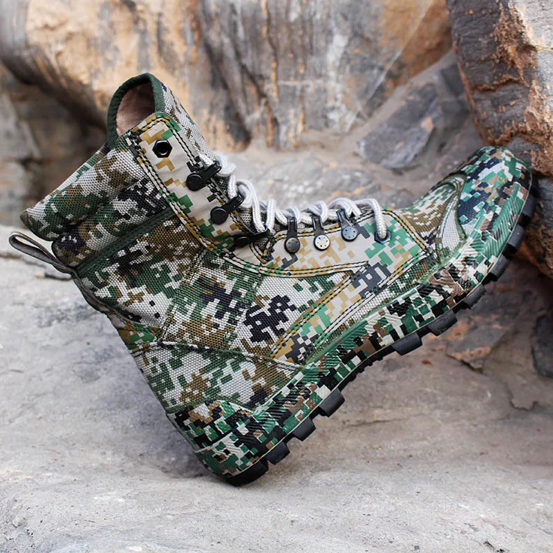 

Camouflage Tactical Ankle Boots High-top Water Resistant Combat Army Boots Camping Climbing Hiking Shoes Men Desert Sneaker
