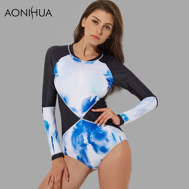 Aonihua 2018 Новый Дизайн Гидромайки Лоскутная боди Купальники для малышек Женский Push