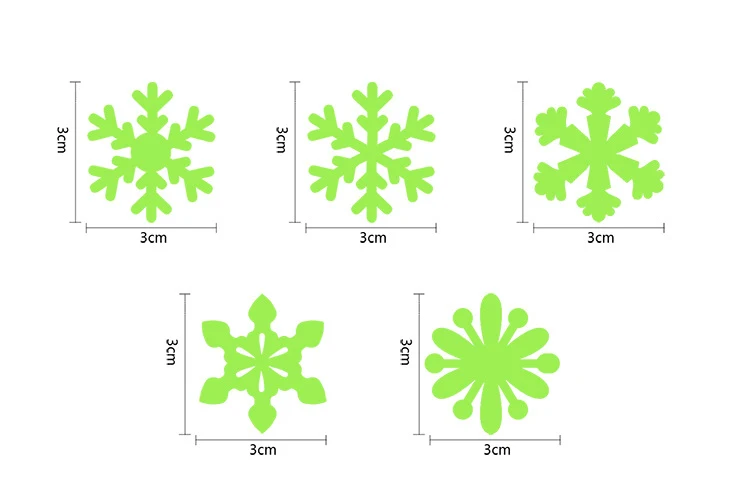 50 шт./компл. рождественские украшения для дома светящиеся настенные наклейки в виде снежинок светится в темноте наклейка для детей детских комнат
