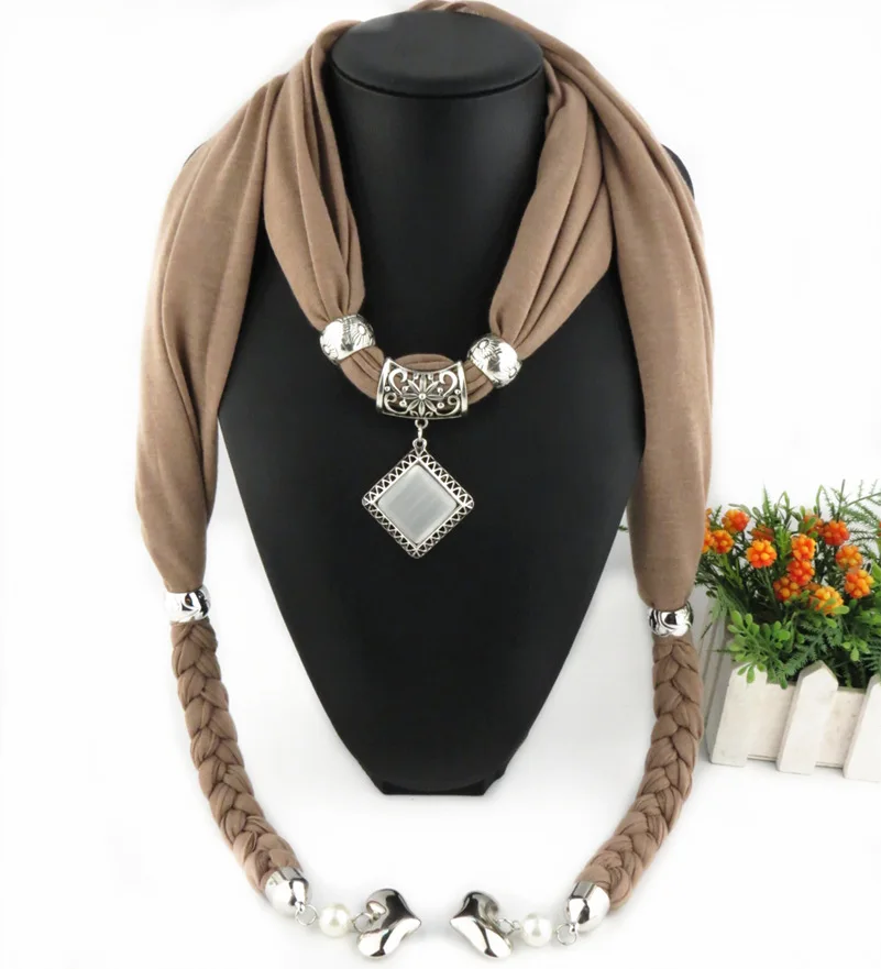 Новая мода Горячая кулон ювелирные изделия шарф женские аксессуары Шарфы модный роскошный бренд шарф ожерелье подарки