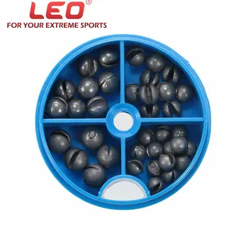 

Leo Round Split Shot Lead Weight Fishing Tackle Tool Accessories Drop Black Fishing Sinker Kits with Box 0.6/1/1.5/1.8g