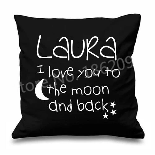 Чехол для подушки с надписью I Love You To The Moon and Back|cushion cover|quote throw pillowsthrow pillow cases |