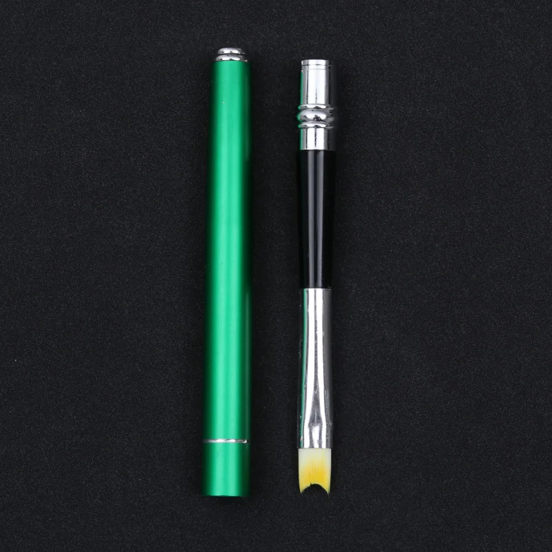 Акриловая французская Кисть для ногтей в форме полумесяца кристальная черная зеленая ручка Ультрафиолетовый гель, подводка для рисования карандаш для маникюра, инструменты 1 шт