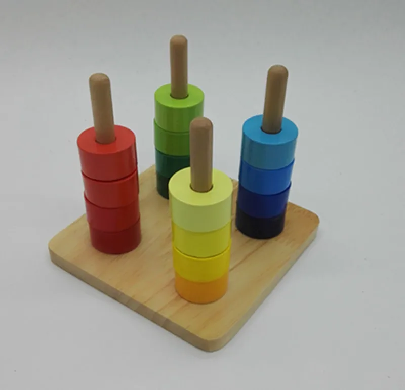Buy New Wooden Baby Toys Montessori Colorful Cylinder