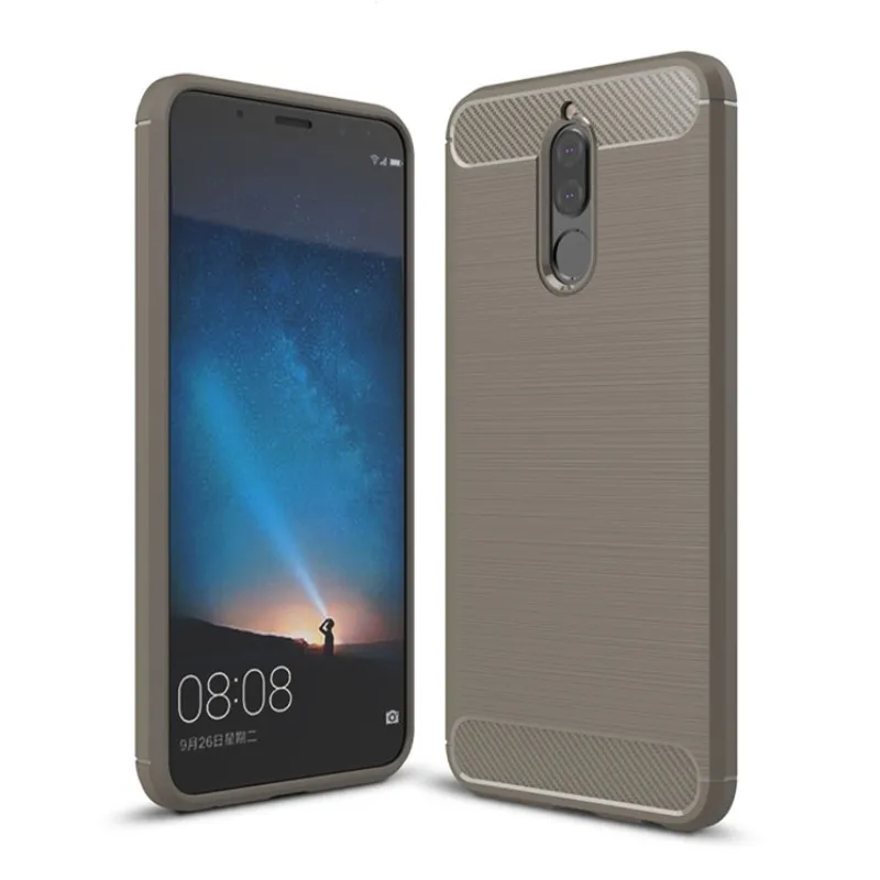 cheap For Huawei Mate 10 Lite case Shockproof Carbon Fiber TPU Drawing Back Cover For Honor 9i Nova 2i Silicone Coque For Maimang 6