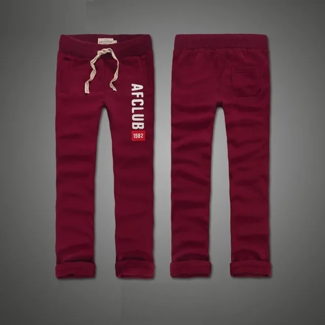 Зимние штаны, мужские джоггеры, сохраняющие тепло, плотные флисовые брюки, мягкие, полная длина, с вышивкой - Цвет: red 1