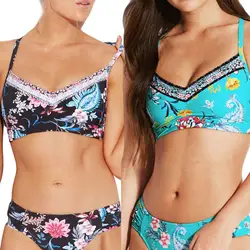 2019 женские пляжные купальные костюмы сексуальные для женщин из двух частей печати Купальник Push Up Мягкие Купальники бикини Biquini 4 @