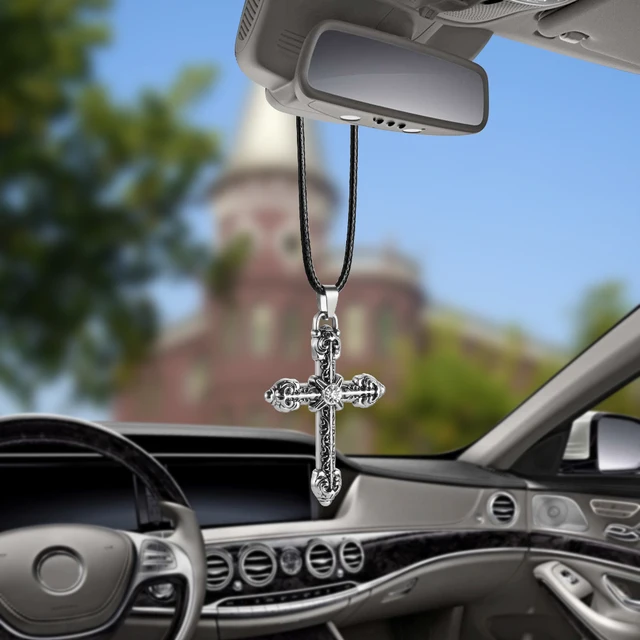 Car Pendant Metal Diamond Cross Suspension Ornaments Car Pendant Metal Diamond Cross Suspension Ornaments