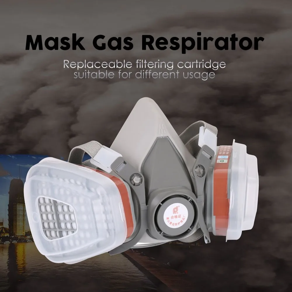Профессиональная полумаска для лица, противогаз, респиратор, фильтр для окрашивания, распыления, защитные маски для работы, предотвращают появление органических паров, Газа