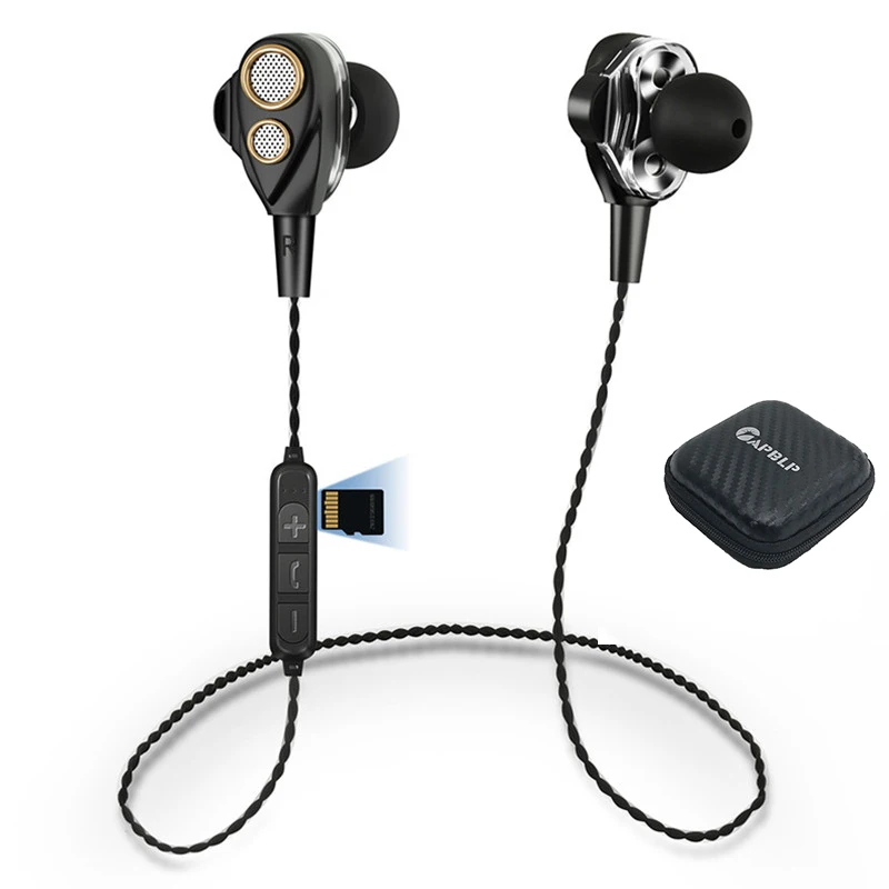 Wireless Bluetooth Earphones Headphone With Micro Card Play Stereo Bass Sport Four Speakers For Mobile Phone Surround Sound