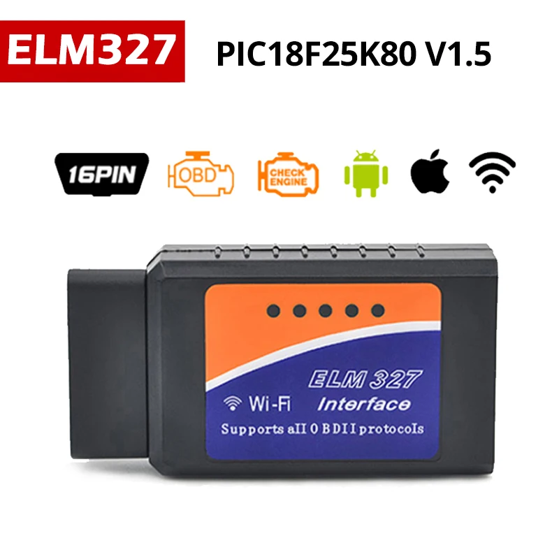PIC18F25K80 ELM327 WIFI V1.5 OBD2 scanner automotivo Code Reader OBD Scanner Adapter Car Diagnostic OBD 2 V 1.5 OBDII ELM 327 PIC18F25K80 ELM327 WIFI V1.5 OBD2 scanner automotivo Code Reader OBD Scanner Adapter Car Diagnostic OBD 2 V 1.5 OBDII ELM 327