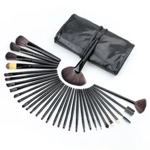 Generic 32 Pcs Professional Makeup Brushes Set Black Rod Makeup Brush Cosmetic Set Kit with Case