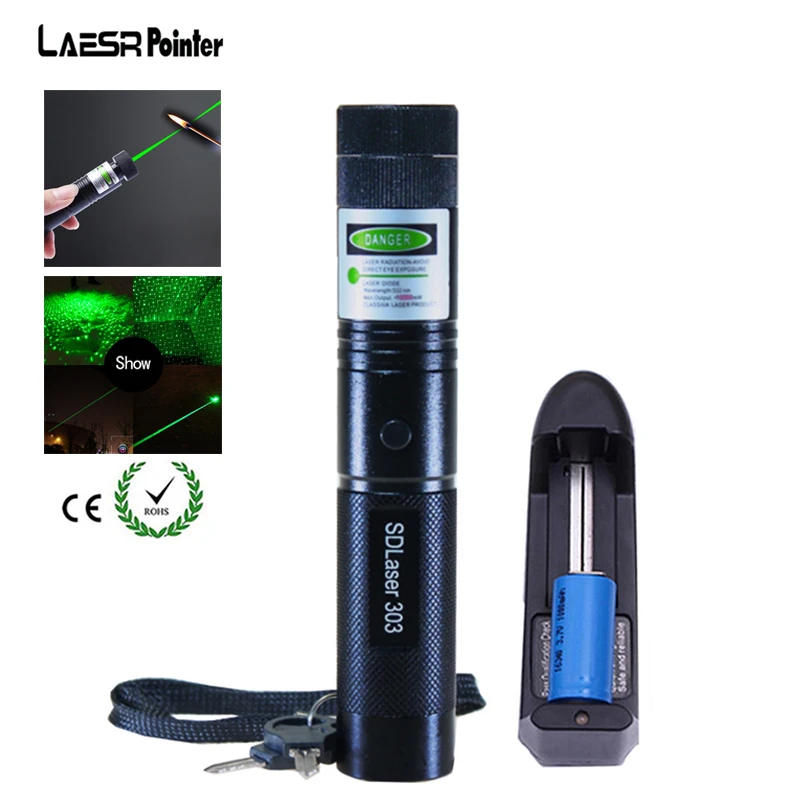 Long distance Green Mini 303 Laser Pointer Powerful Hunting Lasers Sky