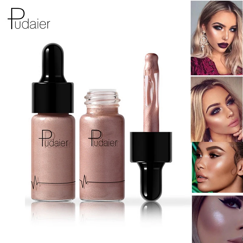 

Pudaier 12 Colors Liquid Highlighter Iluminador Maquiagem Shimmer and Shine Face Lip Concealer Bronzer Powder Cream Glow Set