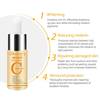 

1 Pcs Vitamin C Essence Skin Care Whitening Moisturizing Brighten Anti-aging Remover Spots 789