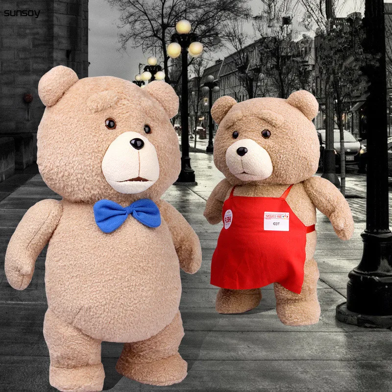 

2016 Hot Movie Teddy Bear Ted 2 Plush Toys In Apron 48CM High Quality Soft Stuffed Animals & Plush Doll For Girls Kids Boys Gift