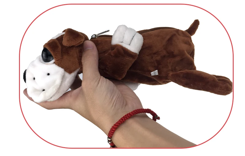 Pencil Pen Bag Cute Animal Plush Stuffed Case Toys Pug Dog Puppy Frog Monkey Cover Big Eyes Dolls School Office Pouch Kid Gifts _08