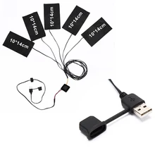 От 1 до 5 USB электрические нагревательные колодки 8,5 Вт тепловая одежда Теплые углеродного волокна переключатель тканевые перчатки обувь Отопление