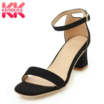 

KemeKiss Sexy Ladies High Heel Sandals 2019 New Summer Peep Toe Shoes Women Fashion Buckle Dance Party Dress Shoes Size 33-43