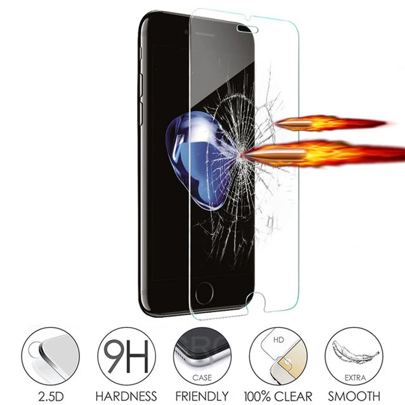 Beste 9 H ultradunne Beschermende Glas Voor iPhone 7 8 6 6 S Plus Screen Protector voor Apple iPhone X 6 6 S 7 8 5 5 S SE 4 S Gehard glas