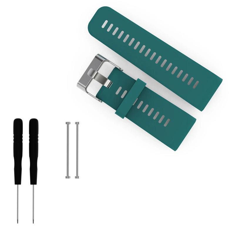 Ouhaobin 170-220 мм Спорт силиконовый ремешок 1 шт. браслет+ 1 шт. инструмент+ 2 шт. разъем для Garmin Vivoactive HR февраля 08 C3 - Цвет: Green