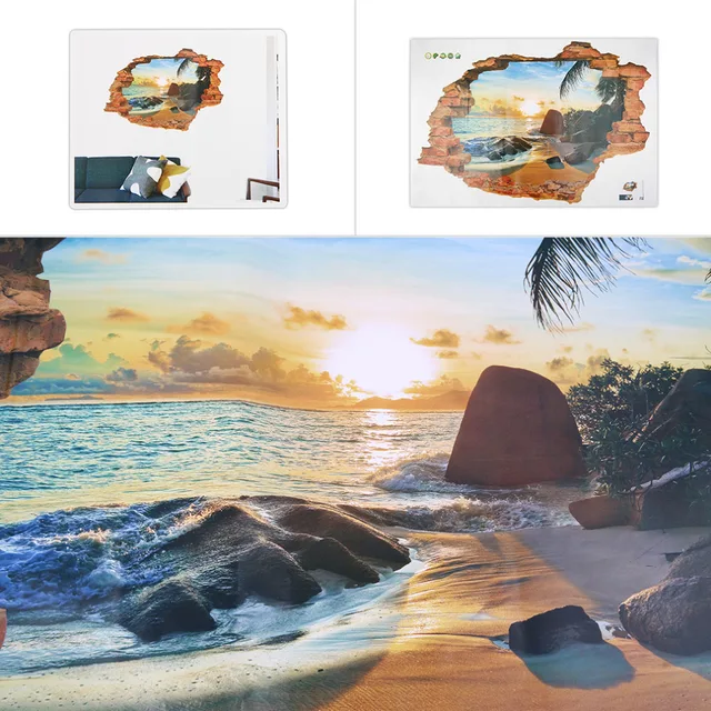 Aliexpress Beach Sunshine Scene Wall Stickers Decals Beach Sunshine Scene Wall Stickers Decals For Home Bedroom Decoration