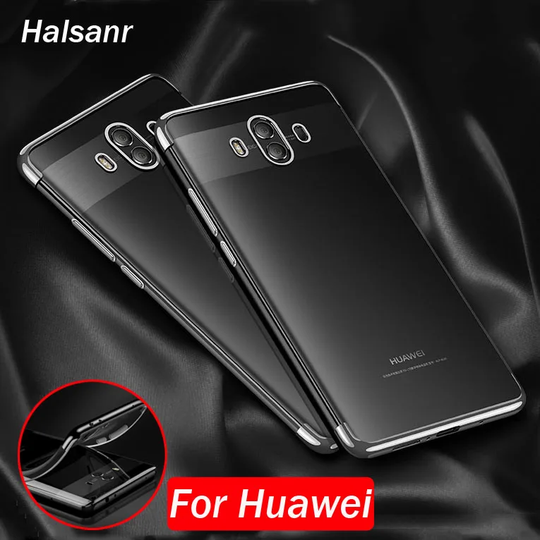 

For Huawei Nova 2S 3 3I 4 3E Case Transparent Plating TPU Soft Case Cover for Huawei Y9 Y6 Y7 2019 Y6 Pro Y5 Y9 2018