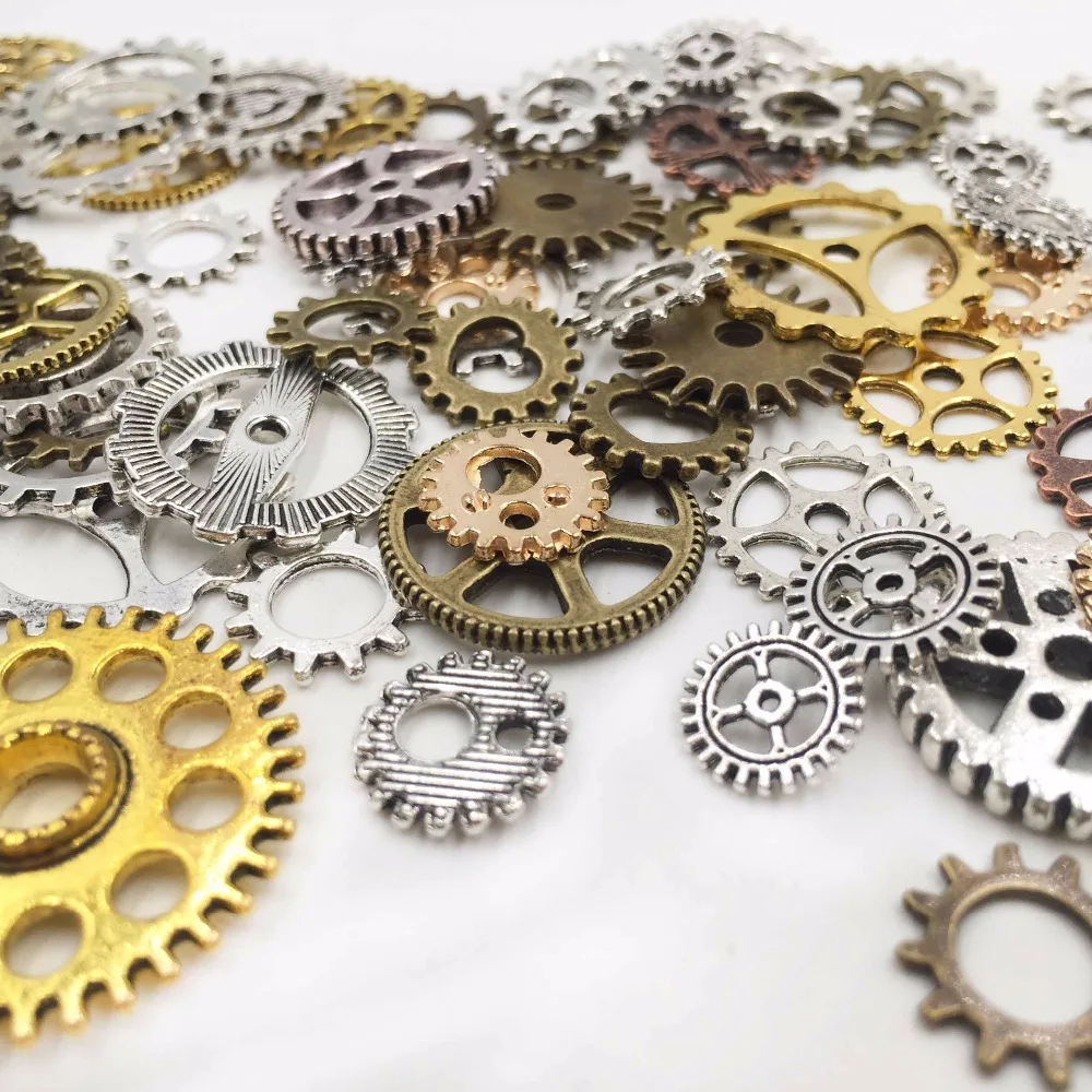 

Free shipping Fashion Punk Vintage Gears Feather Owl Angel Wing Pattern Steampunk DIY handmade Jewelry Accessories